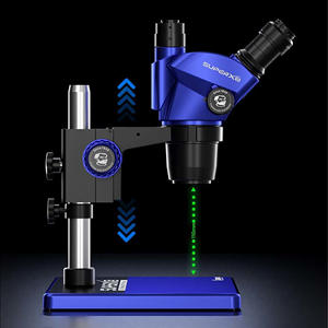 SUPER XS-DVS 1 Trinocular <strong>Stereo</strong> <strong>Microscope</strong> 6.7X-45X Continuous Zoom WF10X25 Ultra-Wide-Angle Eyepiece Greenough <strong>Optics</strong> Flexible - Product Image 3