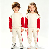 Ensemble de vêtements de sport pour enfants tendance, couleur contrastée, tenue décontractée personnalisée pour l'automne