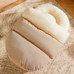 Neues Design, Luxuriöses Cord-Kunstfell Gestreiftes Individuelles Pantoffel-förmiges, Bequemes, Herausnehmbares, Waschbares, Atmungsaktives Hundebett & Katzenbett - Product Image 3