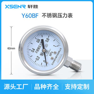 Manomètre en acier inoxydable Suzhou Xuansheng Y60BF 60 mm, connexion filetée M14X1.5, résistant à la corrosion - Product Image 2