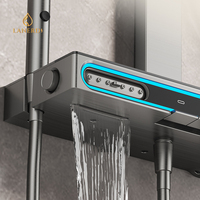 Système de douche à effet pluie intelligent Ensemble de douche thermostatique à 5 voies avec jets de corps Robinet de douche exposé Salle de bain