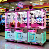Machine à griffes premium avec boîte de rangement pour poupées, entièrement transparente, matériel, âges 3+, anglais, 110V, machine à griffes pour le divertissement