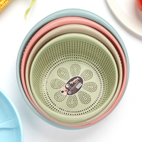 Panier de lavage et d'égouttage rond écologique pour fruits et légumes, en plastique PP de qualité alimentaire, couleurs personnalisables, vente en gros, rangement de cuisine