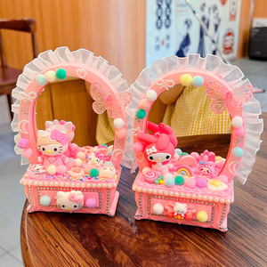 Mesa de tocador de cartón con espejo y pegamento cremoso para manualidades DIY para niños de 4 a 6 años, material plástico - Product Image 3