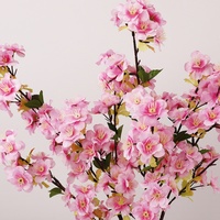 QIHAO Bunga Sakura Jepang untuk Pernikahan, Cabang Bunga Sakura Buatan Warna Pink dari Sutra untuk Dekorasi Rumah