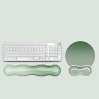 Repose-poignets en silicone transparent respirant pour clavier et souris, idéal pour le bureau et l'utilisation transfrontalière.