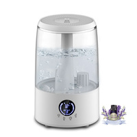 Diffuseur d'arômes ultrasonique en plastique personnalisable grande capacité, humidificateur à remplissage par le haut, fonction minuterie, veilleuse, arrêt automatique