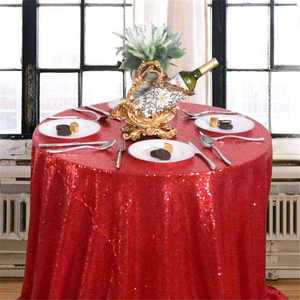 Sang Trọng Giáng Sinh Năm Mới Của Đám Cưới Sinh Nhật Đảng Tiệc Tổ Chức Sự Kiện Trang Trí Nội Thất Khăn Trải Bàn Lớn Màu Đỏ Vòng 132 Inch Sequin Bảng Vải - Product Image 3