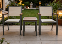Yoshen extérieur maille meubles de patio hôtel jardin fronde chaise de salle à manger en aluminium Beige empilable maille chaises de patio