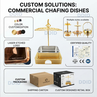 Offre Spéciale – Ensemble de Réchauds de Buffet Carrés de Luxe en Acier Inoxydable pour Hôtels et Services Commerciaux avec Option de Suspension