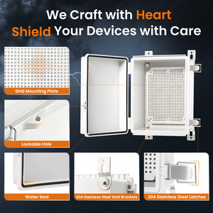 Qilipsu IP67 nhựa hộp nối điện cửa màu xám 8.6 "x 6.7" x 4.3 "ngoài trời không thấm nước bao vây thời tiết dự án NEMA hộp - Product Image 3