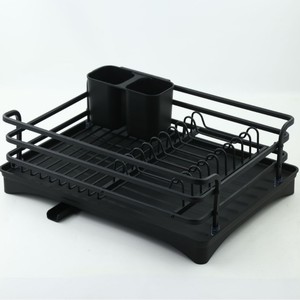 Estante para platos de aluminio multifuncional con <span class=keywords><strong>bandeja</strong></span> de goteo Tipo de pie a prueba de herrumbre Estante para secar platos y escurridor - Product Image 3