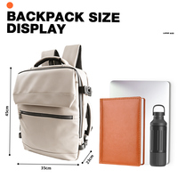 Mochila de Viaje para Oficina y Portátil, Personalizada de Fábrica, Impermeable, de PU, Gran Capacidad, con Cierre y Correa de Hombro Arqueada para Mayor Comodidad