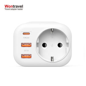Waf 3 ps पावर सॉकेट प्लग के साथ pd 20w दीवार आउटलेट एक्सटेंंडर 3 यूएसबी दीवार प्लग - Product Image 2