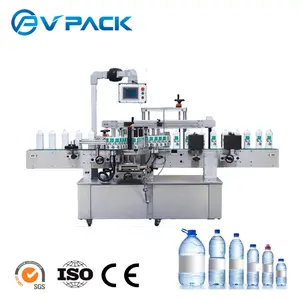 Simple And Easy-to-operate PLC Control Full Automatic Round Bottle Labeling Machine for Saving Food Cans Stick Paper Label