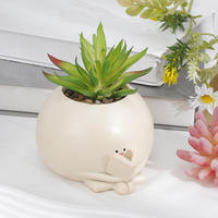 Pot de fleurs créatif en résine avec logo personnalisé, directement de l'usine, pour plantes succulentes, décoration intérieure et extérieure