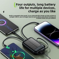 Tendance : Mini batterie externe solaire compacte WYYB haute capacité avec câble intégré 5000 mAh, chargeur mobile modèle 674
