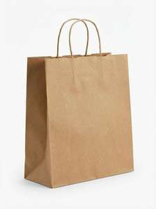 Sacs en papier recyclables à fond carré en kraft vierge blanchi sans odeur - Product Image 2