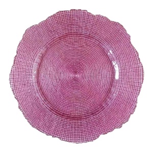 Platos de Cena de Vidrio Dorado y Rojo con Diseño Único en Relieve para <span class=keywords><strong>Catering</strong></span> de Bodas al por Mayor - Product Image 5