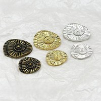 Kancing Spiral 3D dari Paduan Seng Warna Emas/Perak/Kuningan Antik, Aksesoris Pakaian untuk Mantel, Jas, dan Jaket