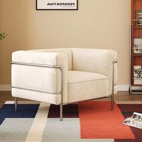 Moderner Chenille-Einzelsessel Minimalistisches Gerades Sofa für Kompakte Balkone und Wohnzimmer Maßanfertigung