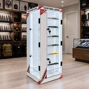 Expositor Giratorio <span class=keywords><strong>de</strong></span> Acrílico LED para Cuchillos <span class=keywords><strong>de</strong></span> Caza, con Cerradura, Venta al Por Mayor <span class=keywords><strong>de</strong></span> Fábrica - Product Image 1