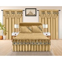 Luxuriöses Bettwäsche-Set mit Vorhängen, Bettrock-Set, Gestepptes Matratzenschoner-Set, Kissenbezüge für Hochzeit, Zuhause, Hotel, Großhandelslieferung