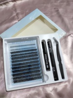 Cils en grappe épais et volumineux pour un look spectaculaire, faux cils individuels pour un volume intense, cosmétique pour les yeux tendance, cils en grappe