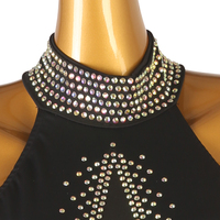 Populaire quantité minimale de commande bas Offres Spéciales sur mesure noir irrégulier robe de danse latine Sexy compétition salle de bal