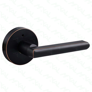 Manija de puerta negra Seguridad Privacidad Palanca sin llave Juego de cerradura Cilindro Aleación de <span class=keywords><strong>zinc</strong></span> Redondo Dormitorio Baño Cerradura de puerta interior - Product Image 4