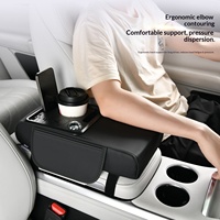 Nouvelle Boîte de Rangement Universelle en Cuir pour Accoudoir de Voiture 2026 avec Support de Charge USB et Rehausseur – Multifonction