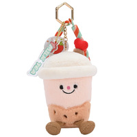 Porte-clés en peluche Hug-Me Série Tasses de Thé au Lait, Mignonne Poupée de Dessin Animé, Cadeau pour Garçons et Filles, 13cm, Rembourrage en Coton PP, pour Sacs à Dos