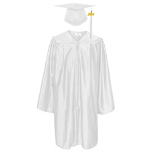 Uniforme escolar barato al por mayor blanco preescolar graduación gorra y vestido con 2024 borla graduación conjuntos jardín de infantes traje Unisex - Product Image 1