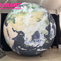 Globe terrestre gonflable réaliste, décoration de planète gonflable suspendue pour l'intérieur et l'extérieur