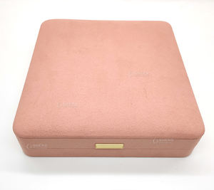 Caja de terciopelo Shero caja abierta geométrica de franela rosa para uso de COLLAR COLGANTE - Product Image 5