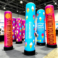 Colonne gonflable publicitaire personnalisée par sublimation, en tissu Oxford imperméable, avec éclairage LED pour événements nocturnes
