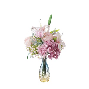 CallaFloral Fleurs Artificielles Bouquet de Lys et Roses Thé pour Mariage et Décoration Intérieure CF01088A - Product Image 5