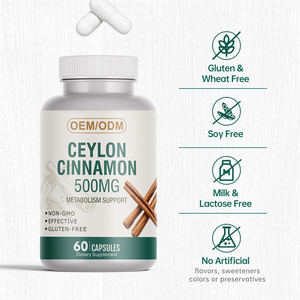 Cápsulas de Canela de Ceilão Orgânica Suporte de Energia e Metabolismo para Homens e Mulheres 60 Cápsulas Extrato de Planta de Canela de Ceilão - Product Image 2