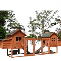 Grand poulailler moderne pliable à double étage avec toit en bois, cage d'élevage de volailles robuste, poulailler pour l'agriculture