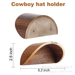 Wooden Cowboy Hat Rack <b>Wall</b> Mounted Simple Round Shape Easy Install Home Use - Product Image 4