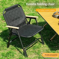 Chaise pliante d'extérieur rembourrée en tissu Oxford avec accoudoirs métalliques, légère, portable, facile à ranger, pour pique-nique et camping, vente en gros