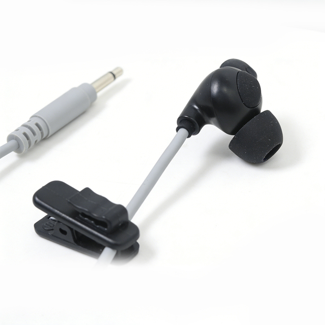 Goochain Vagus Nerve Stimulation Ear Clip Cable 2-Pole 3.5mm Male Plug Copper Conductor TPE Insulation/Jacket 2 Cores 1m Length