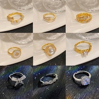 Bague ajustable papillon en perles de luxe, nouveau style, pour femmes, vente en gros