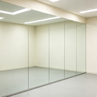 Miroir de sécurité à prix abordable avec support en vinyle et bord poli plat pour applications en salle de sport, fitness et studio de danse