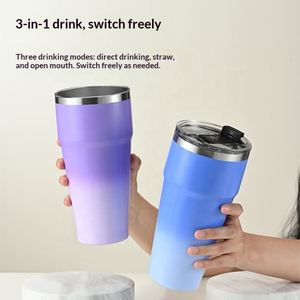 Custom Logo 26oz Stackable Cups <b>Insulated</b> Thermal Cups 304 Stainless Steel Stack Tumbler Termos Powder Coated 770ml Coffee <b>Mugs</b> - Product Image 3