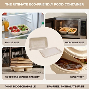 Caixa de Amido de Milho Quadrada Direto da Fábrica, Recipiente de Alimentos Descartável Biodegradável para Restaurantes e Catering - Product Image 2