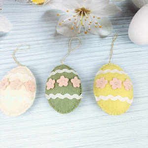 Niedliche Ostereier zum Aufhängen aus Filz, bunte Eier, Boutique-Tisch- und Baumdekorationen, wiederverwendbare Osteranhänger für Kinder - Product Image 2