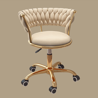 Tabouret de bar en métal pour salon de coiffure, salon de manucure, chaise pivotante confortable à hauteur réglable, tabouret de coiffeuse pour chambre à coucher, tabouret mobile pour la maison