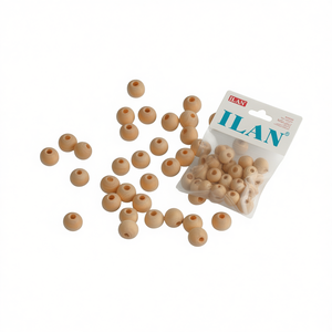 Perline in legno Ilan da 8 mm, rotonde, in legno naturale, accessori per la creazione di gioielli - Product Image 1