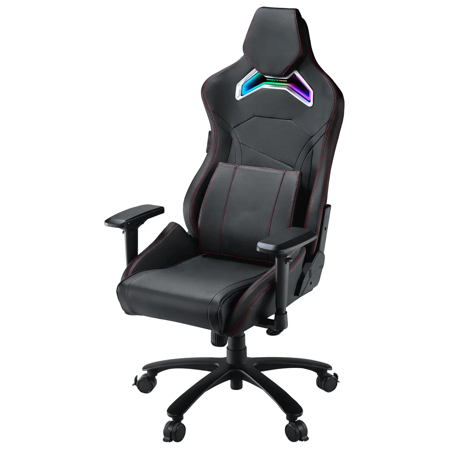 Ergonomic PVC leather Chair Swivel Height Adjustable Seat Headrest Armrest Lumbar Support Caster Wheels Task Game Chair